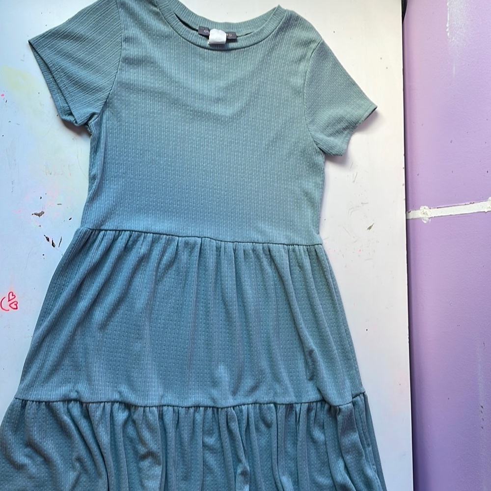 Baby blue medium length dress